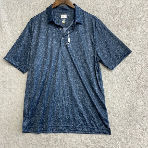 NWOT Greg Norman Men's L Performance Polo golf  Shirt  Navy - Picture 2 of 7